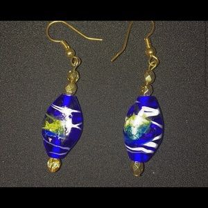 handmade oceanic dangle earrings